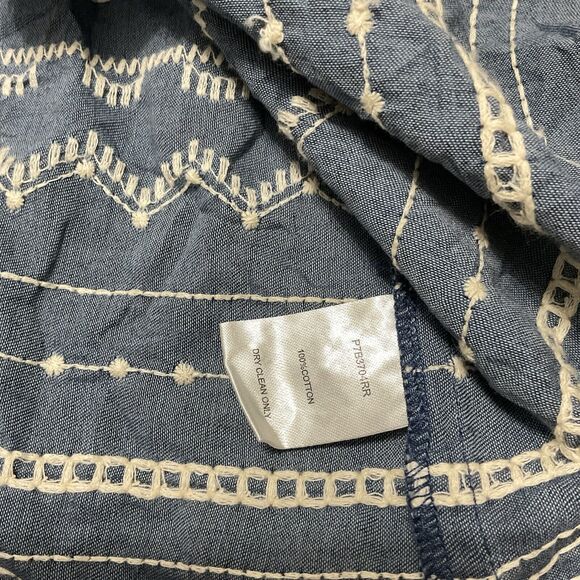 Parker Womens Dress Size XS Katrina Blue Chambray One Shoulder Ruffle - Picture 8 of 8